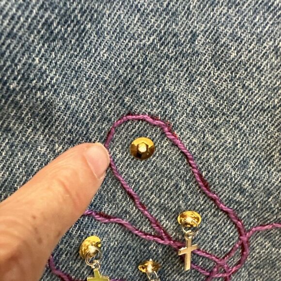 Upcycled Blue Denim Jean Jacket Medium Refashion Custom Design Dragon Fly - Picture 3 of 9